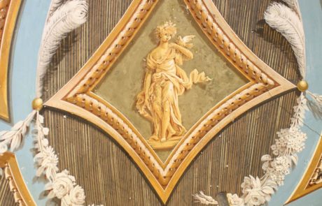 Detail of restoration and conservation Moncalieri mural